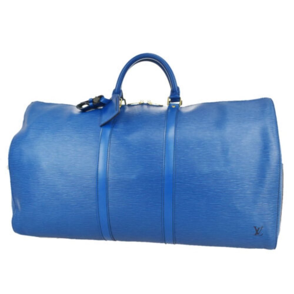 LOUIS VUITTON Keepall 55 Travel Hand Bag Epi Leather Blue